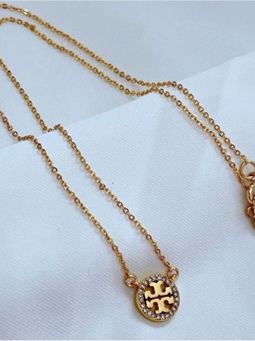 Tory Burch Pavé Gold Necklace and Earring Set - Picture 5 of 7
